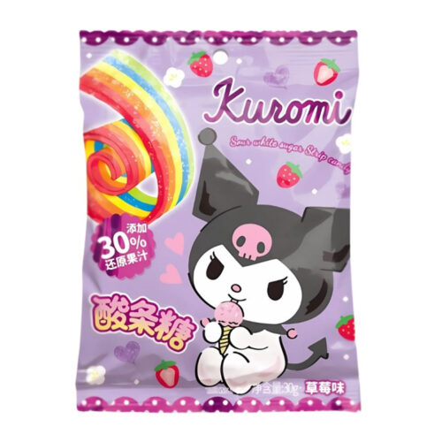 Qi Kuromi Strawberry Sour Belt Candy 30g
