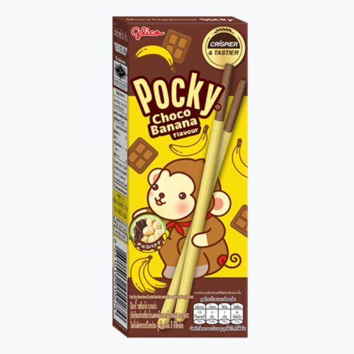Pocky štapići s prelijevom, okus čokolade i banane 25g