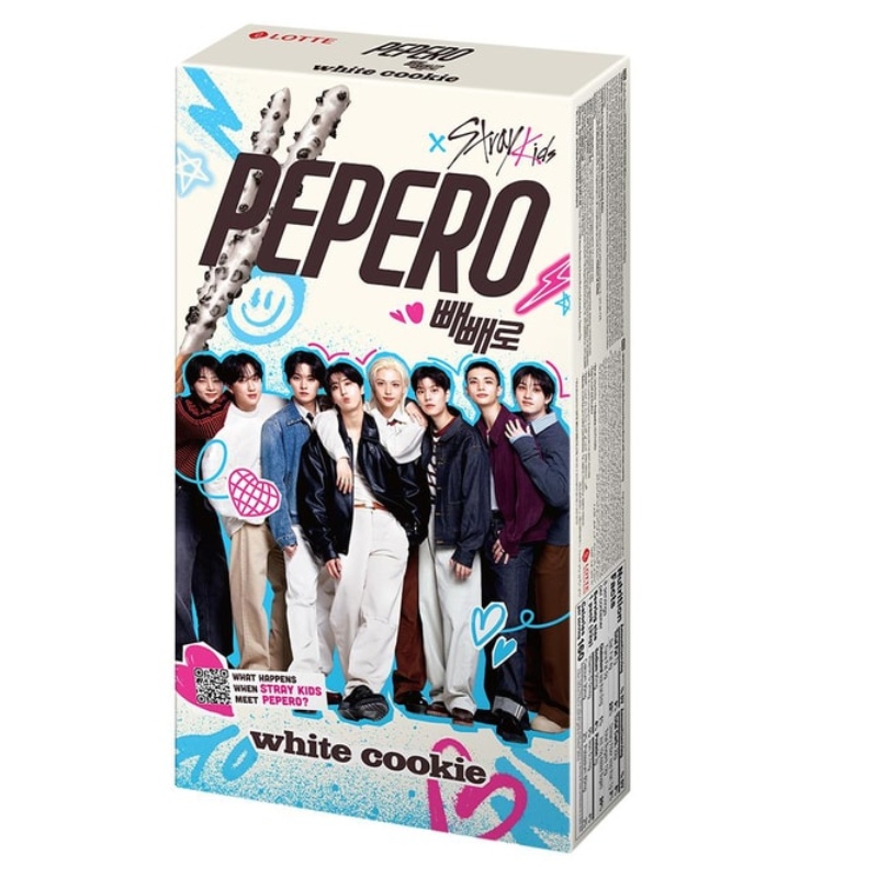 Pepero štapići s prelijevom, okus bijela čokolada LIMITED EDITION Stray kids 8x32g (256g)