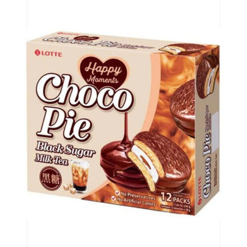 Lotte Choco Pie okus black sugar milk tea 336g
