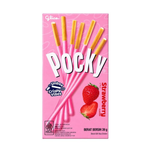 Pocky štapići s prelijevom, okus jagode 45g